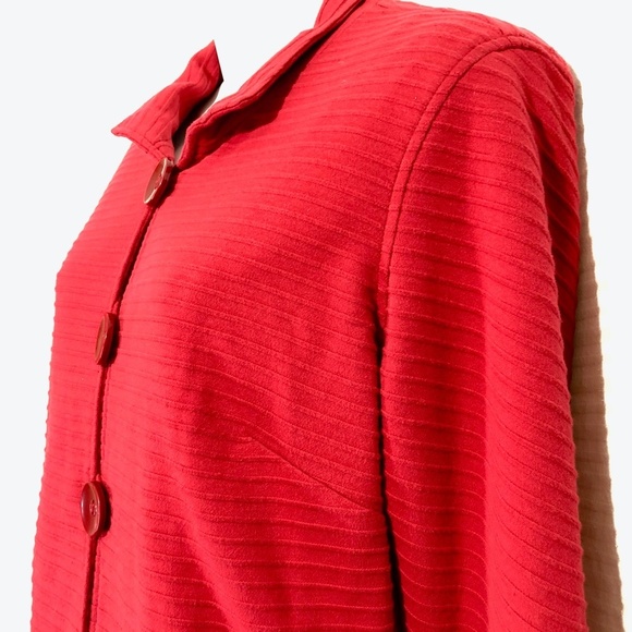 COLDWATER CREEK PETITE Red Knit Lined Jacket sz M - Picture 8 of 12